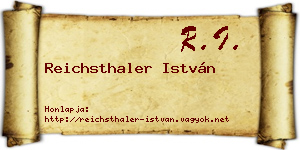 Reichsthaler István névjegykártya